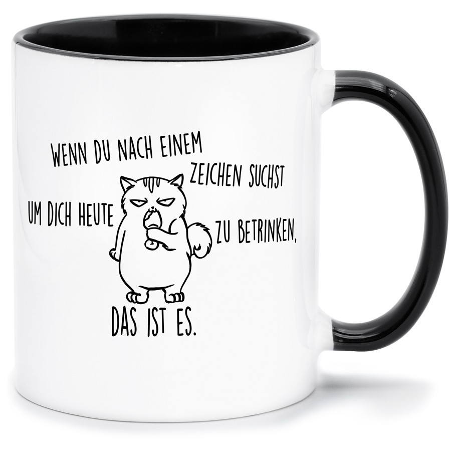 WENN DU NACH EINEM ZEICHEN SUCHST Küche & Wohnen Tassen, T-Shirts mit Katzen und Hundemotiven