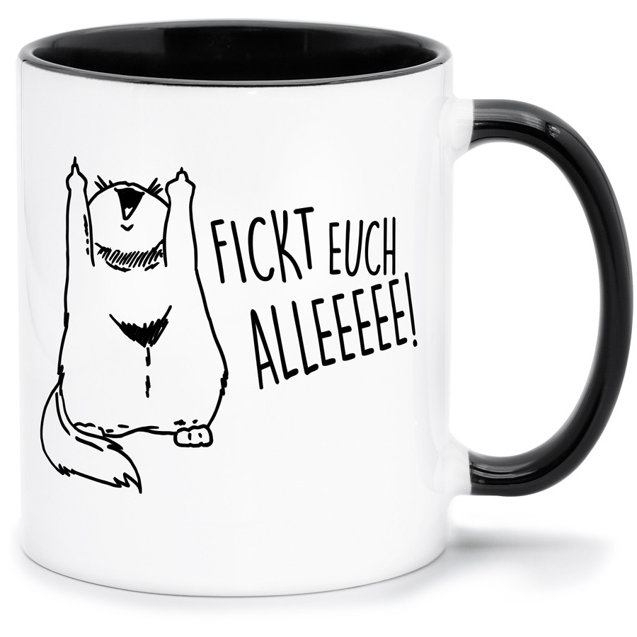 FICKT EUCH ALLEEEE Küche & Wohnen Tassen, T-Shirts mit Katzen und Hundemotiven