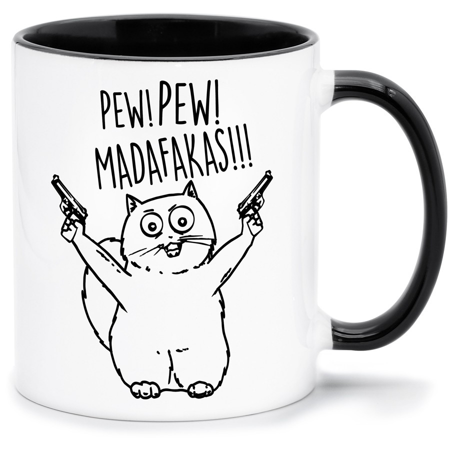 PEW PEW MADAFAKAS Küche & Wohnen Tassen, T-Shirts mit Katzen und Hundemotiven