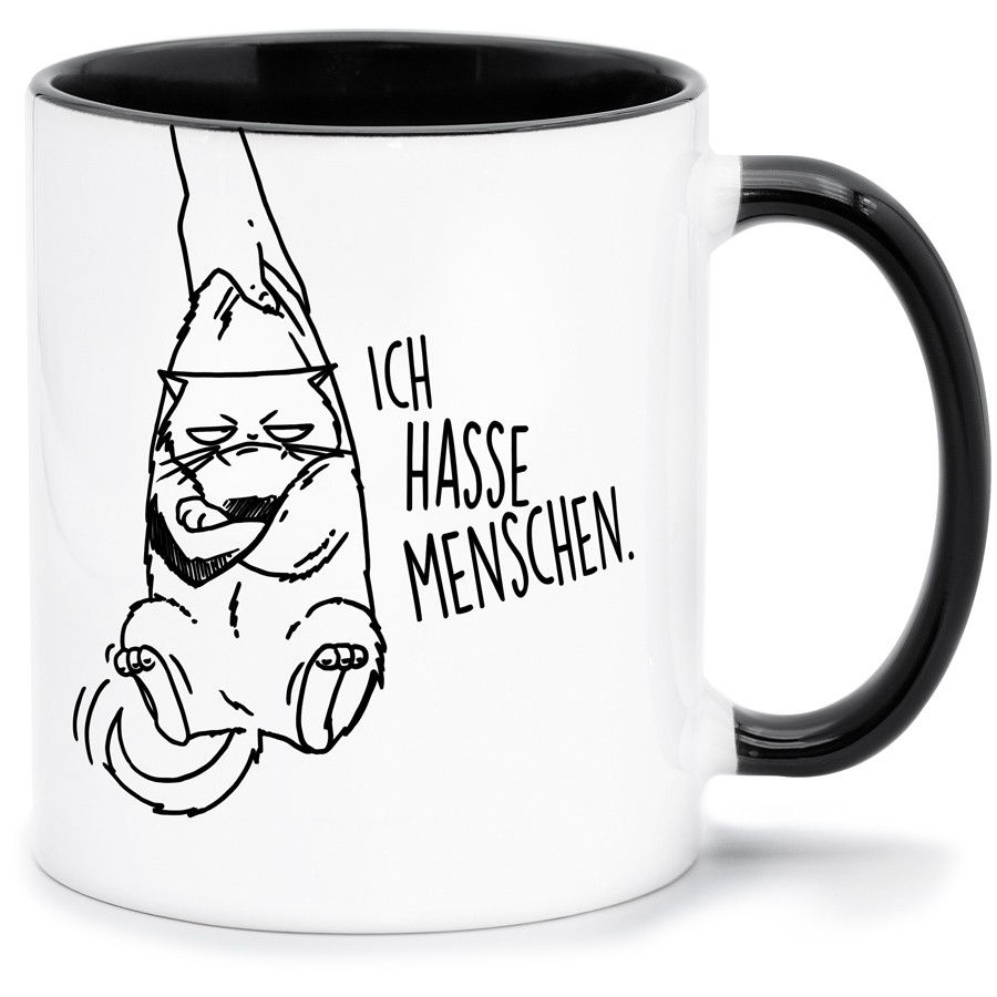 ICH HASSE MENSCHEN Küche & Wohnen Tassen, T-Shirts mit Katzen und Hundemotiven