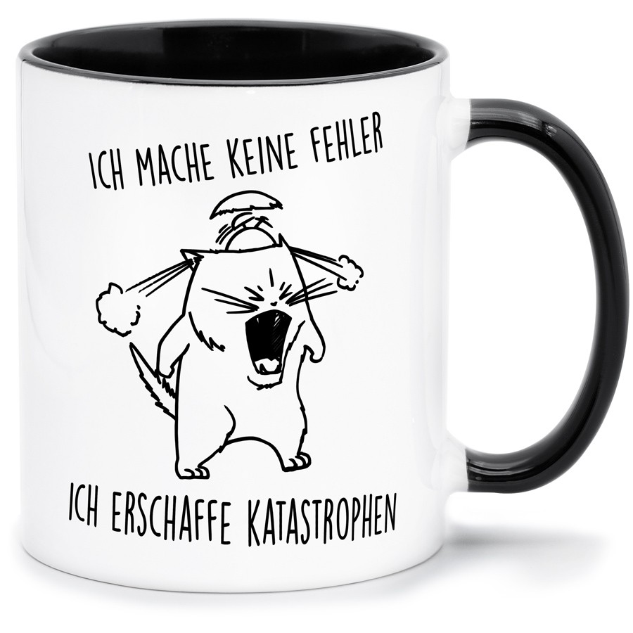ICH MACHE KEINE FEHLER ICH ERSCHAFFE KATASTROPHEN Küche & Wohnen Tassen, T-Shirts mit Katzen und Hundemotiven
