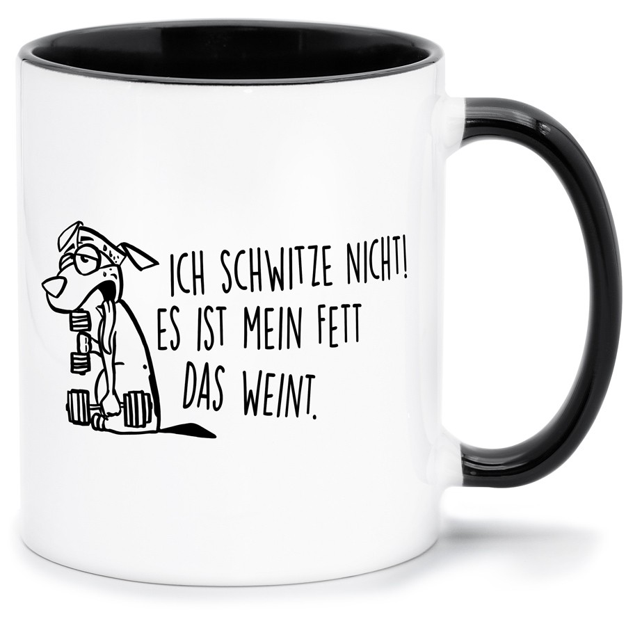 ICH SCHWITZE NICHT HANTELN Küche & Wohnen Tassen, T-Shirts mit Katzen und Hundemotiven