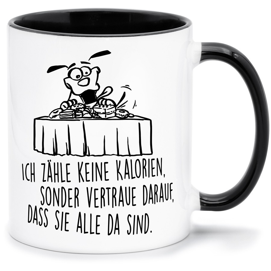 ICH ZÄHLE KEINE KALORIEN Küche & Wohnen Tassen, T-Shirts mit Katzen und Hundemotiven