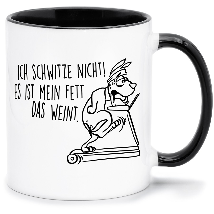 ICH SCHWITZE NICHT LAUFBAND Küche & Wohnen Tassen, T-Shirts mit Katzen und Hundemotiven